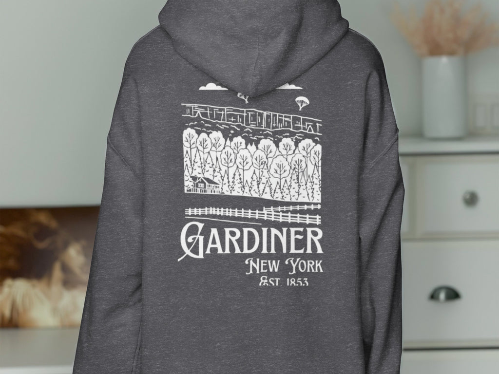 Gardiner New York Est 1853 Hoodie with Charming Town Design