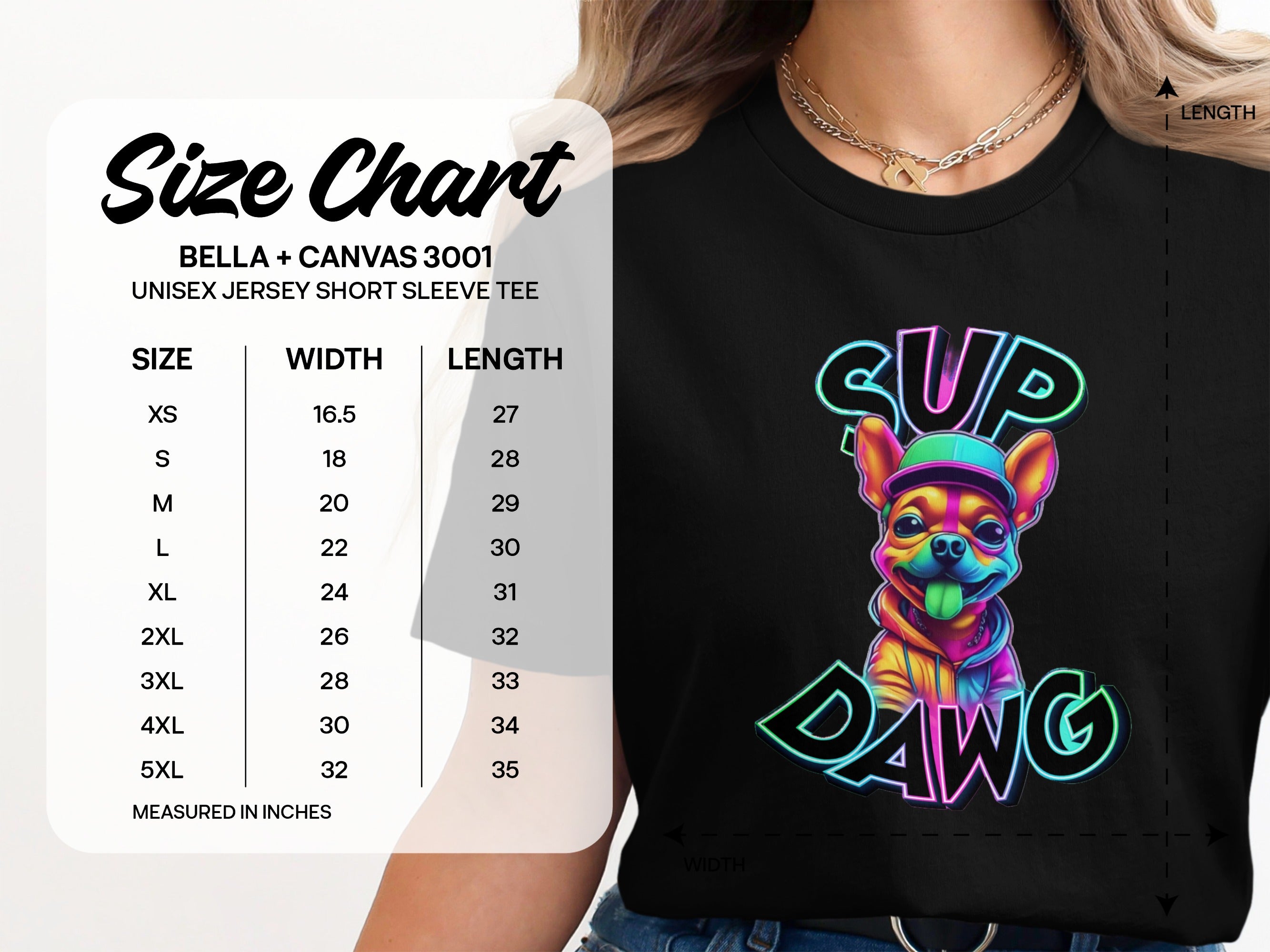 Colorful Animated Dog Design Short Sleeve Tee