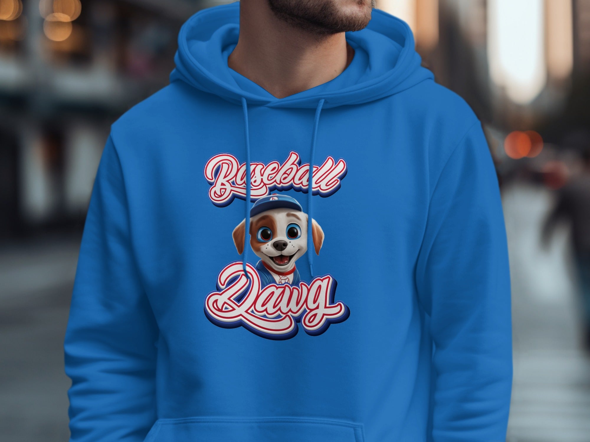 Baseball Dawg Hoodie with Cartoon Dog Print product