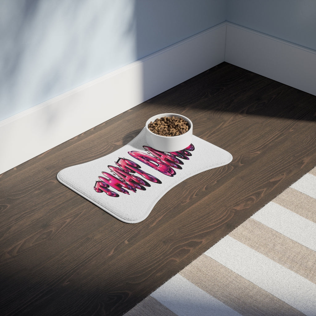 Unique Stylish Feeder Mat With Bold Red Design