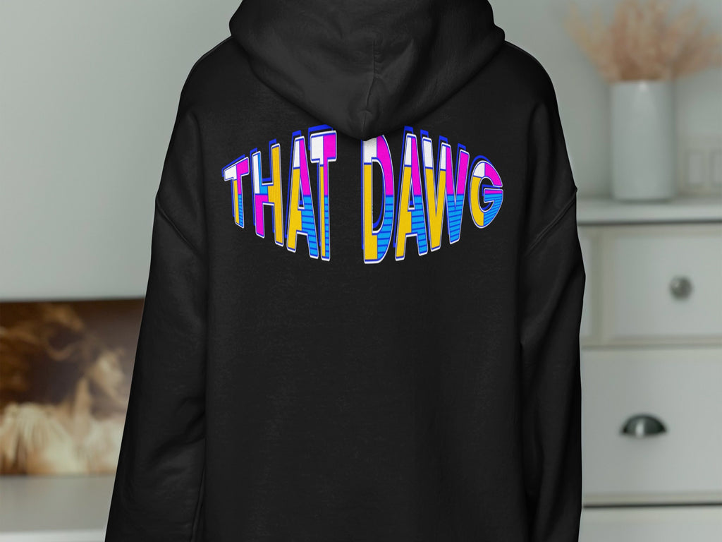 Retro Graphic Black Hoodie THAT DAWG Casual Clothing product type