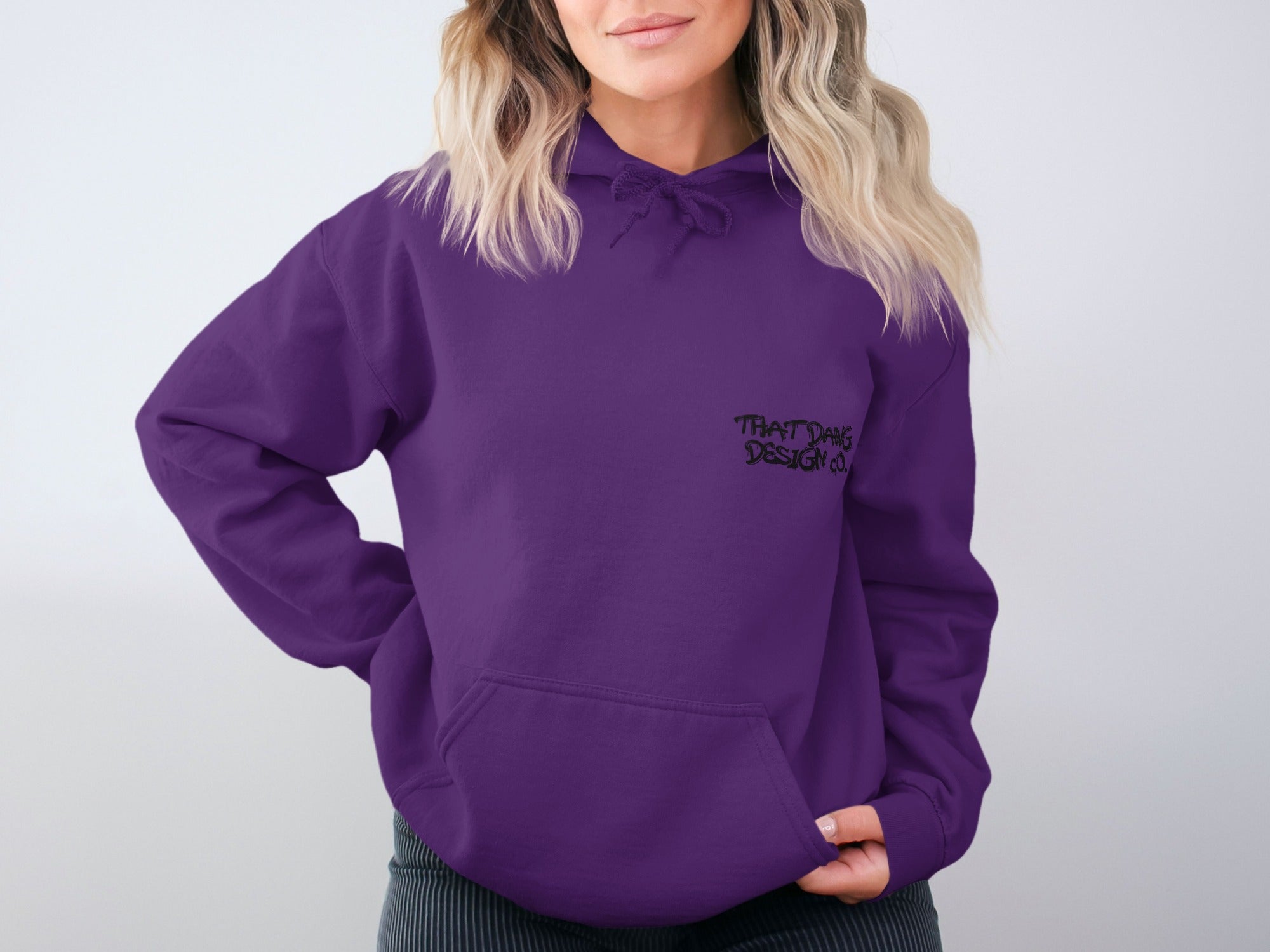 Stylish Purple Hoodie With Unique Front Pocket Design