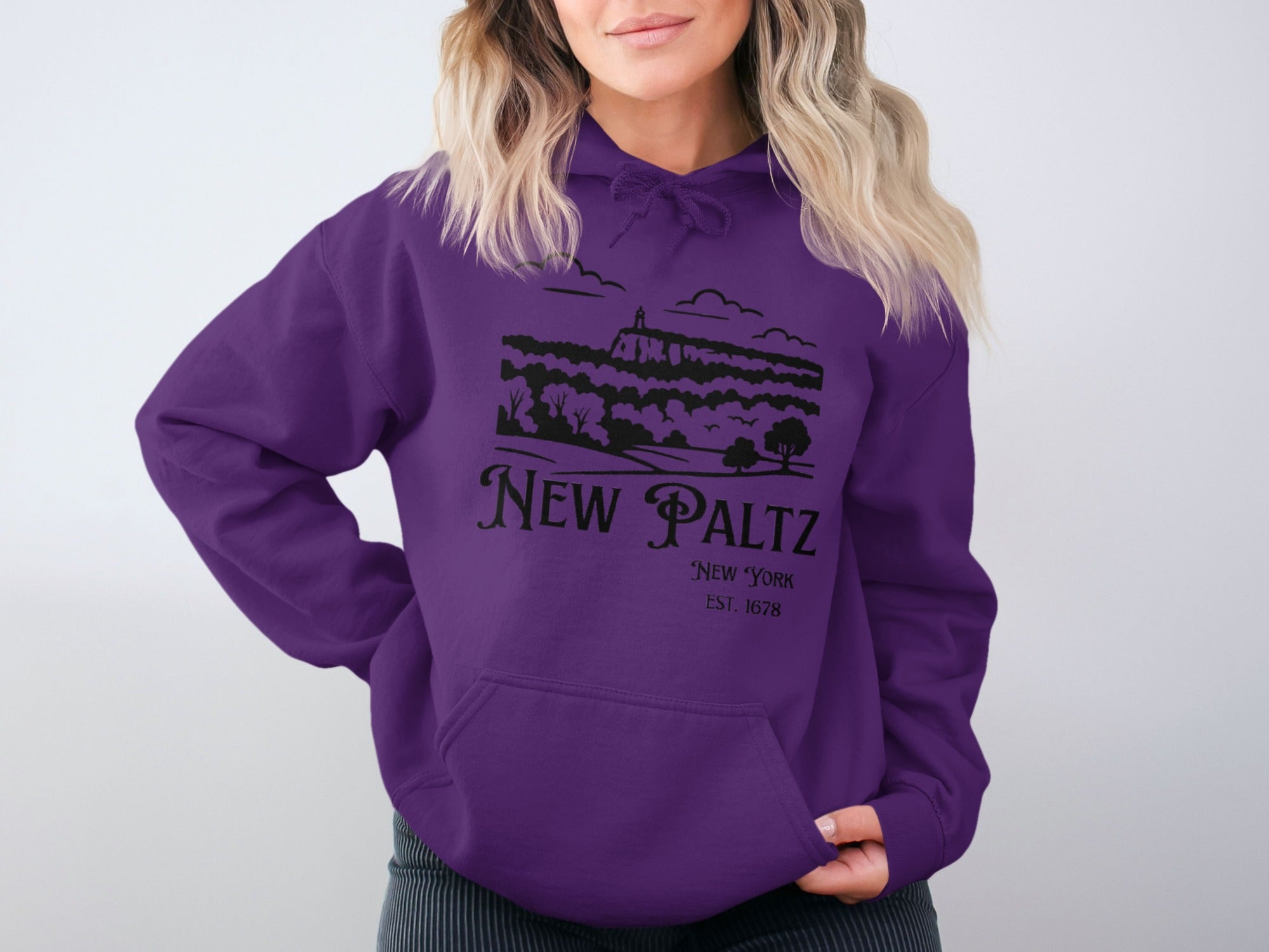 New Paltz New York Purple Hoodie Est. 1678 Hoodie