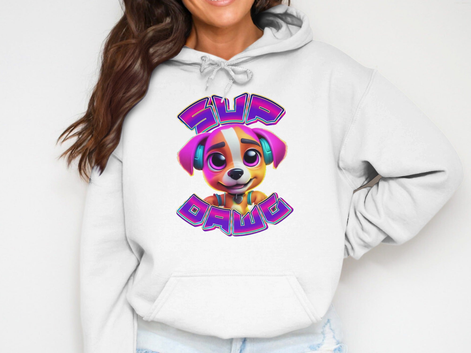 Sup Dawg Hoodie with Cute Cartoon Puppy Graphic product