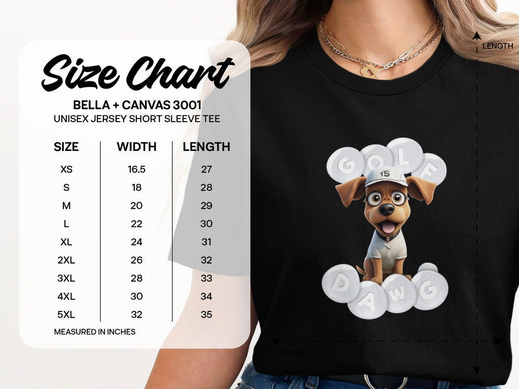 Cute Golf Dawg Themed Unisex Short Sleeve Tee