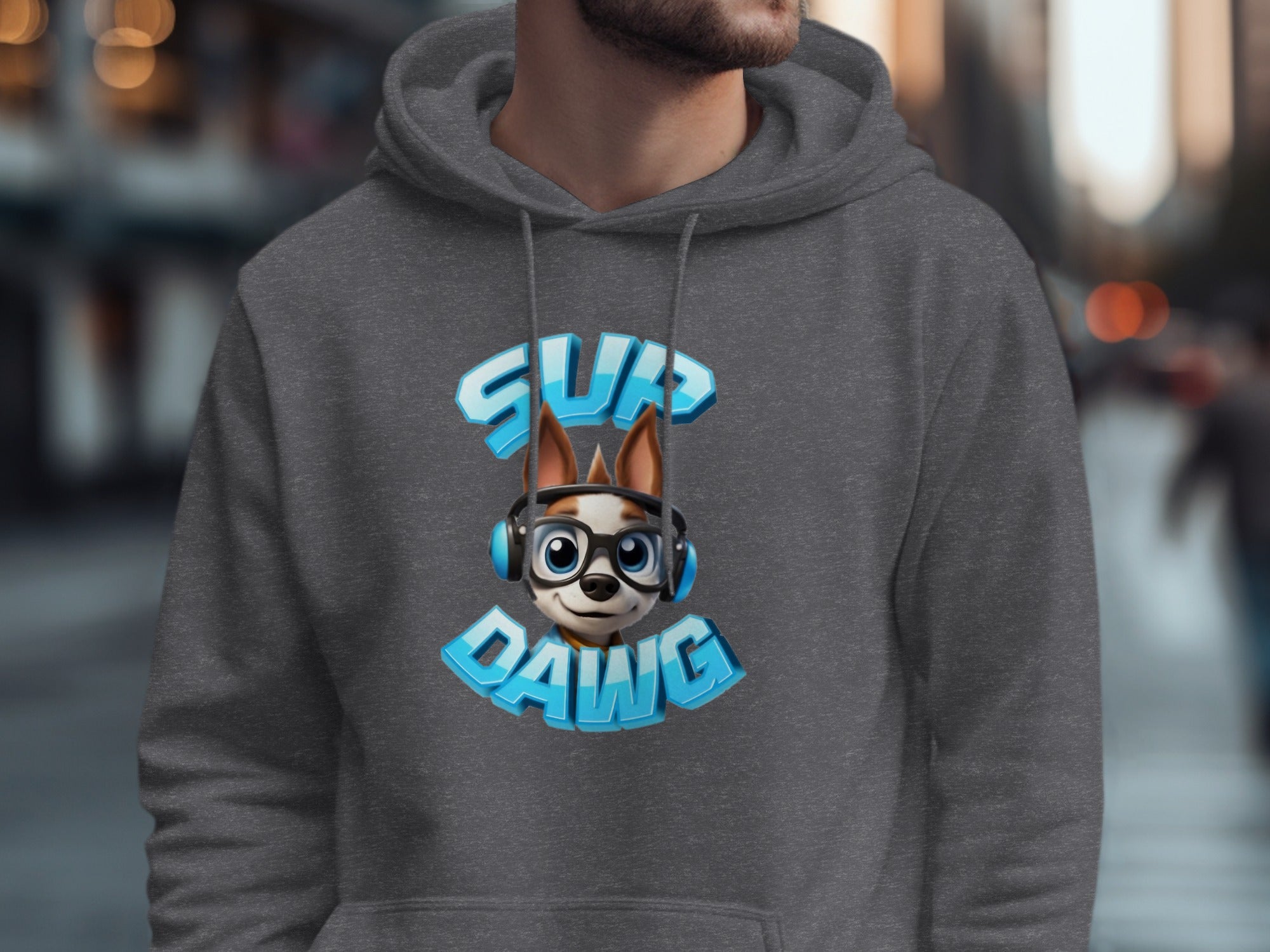 Hip and Cool Dog Graphic Printed Hoodie