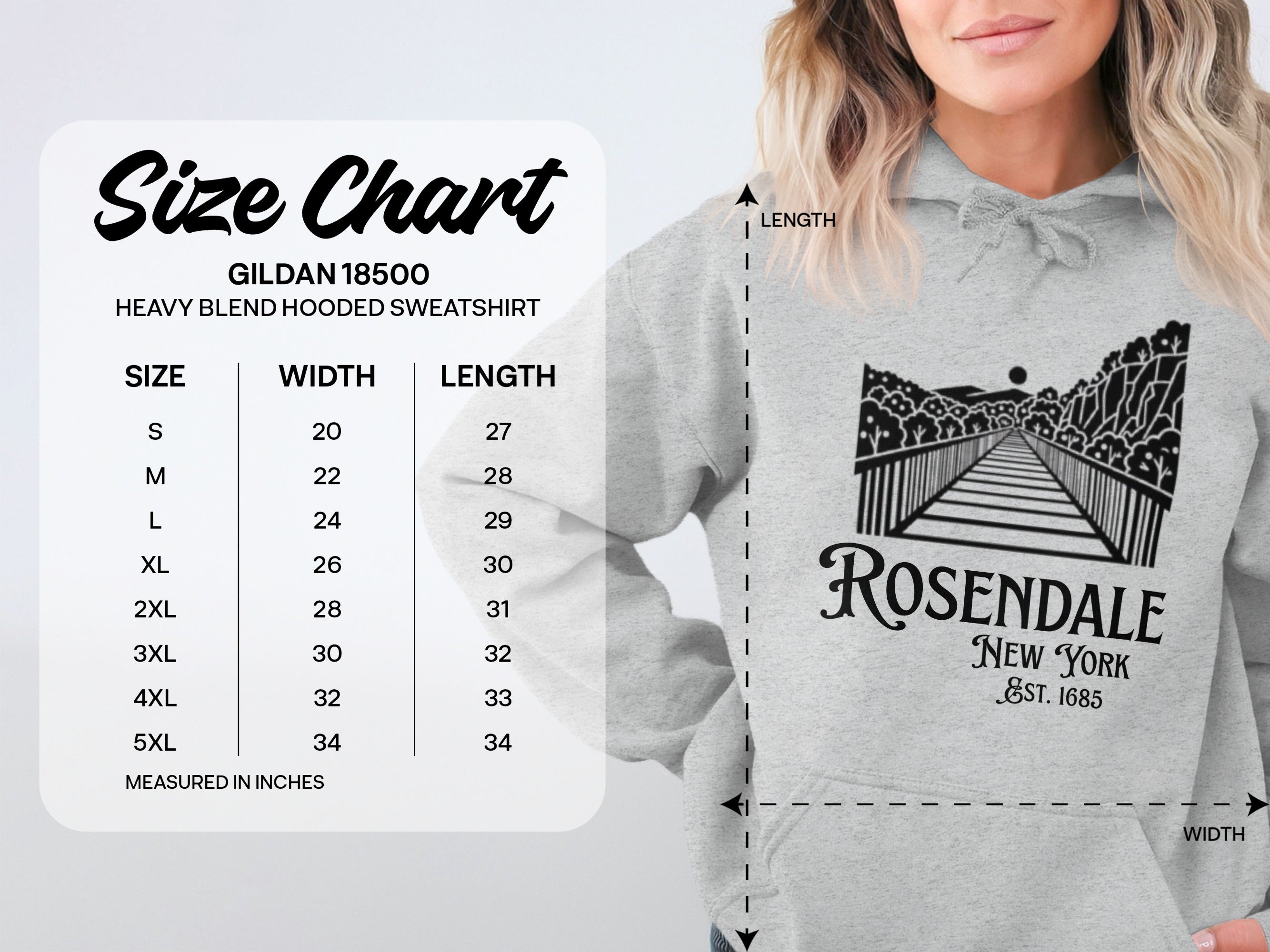 Rosendale New York Est 1685 Graphic Hoodie Sweatshirt