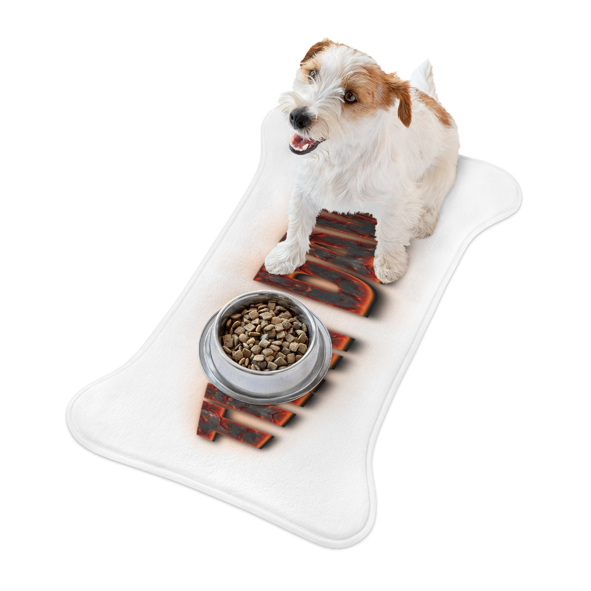 Vibrant Dog Bone Shaped Feeding Mat for Pets