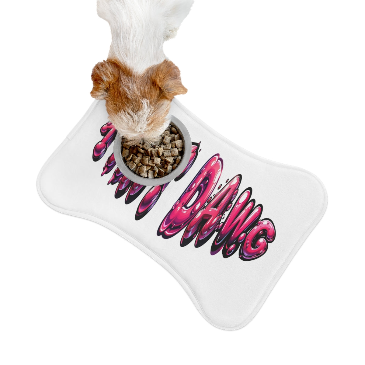 Funky Pink Dog Food Mat with Unique Design