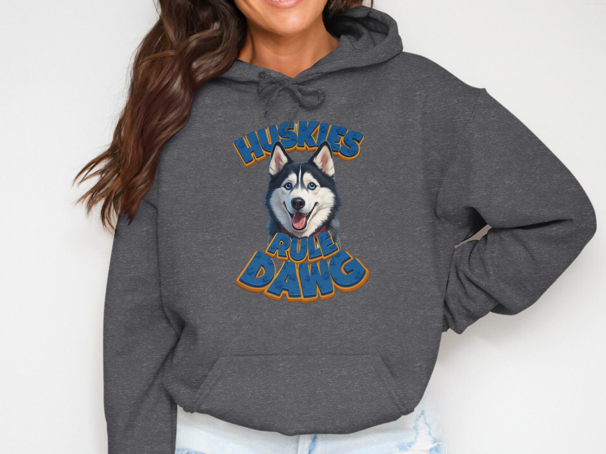 Huskies Rule Dawg Graphic Hoodie for Dog Lovers