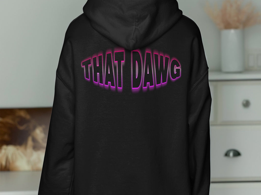 Graphic Black Hoodie with 'THAT DAWG' Text product type