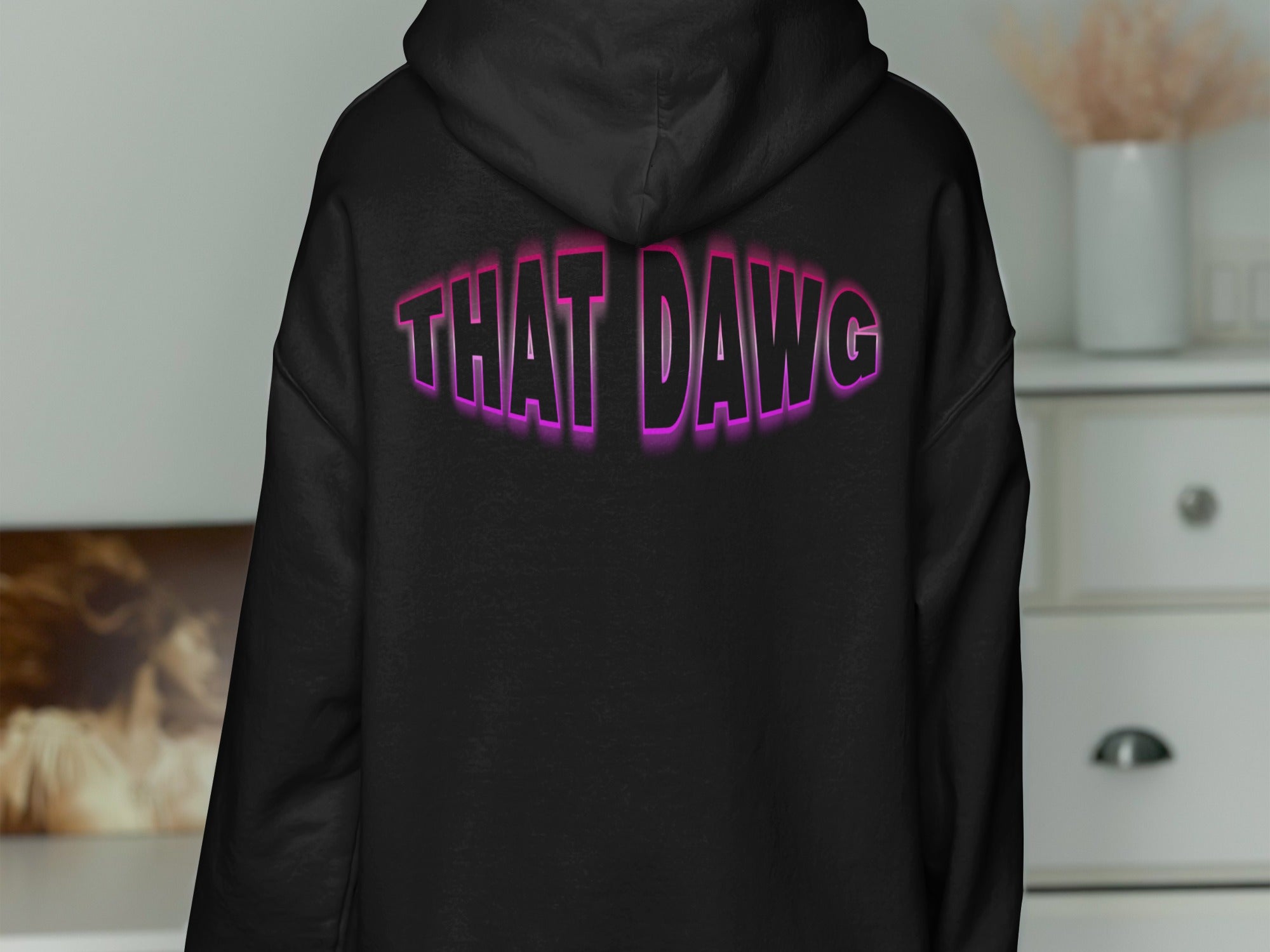 Graphic Black Hoodie with 'THAT DAWG' Text product type