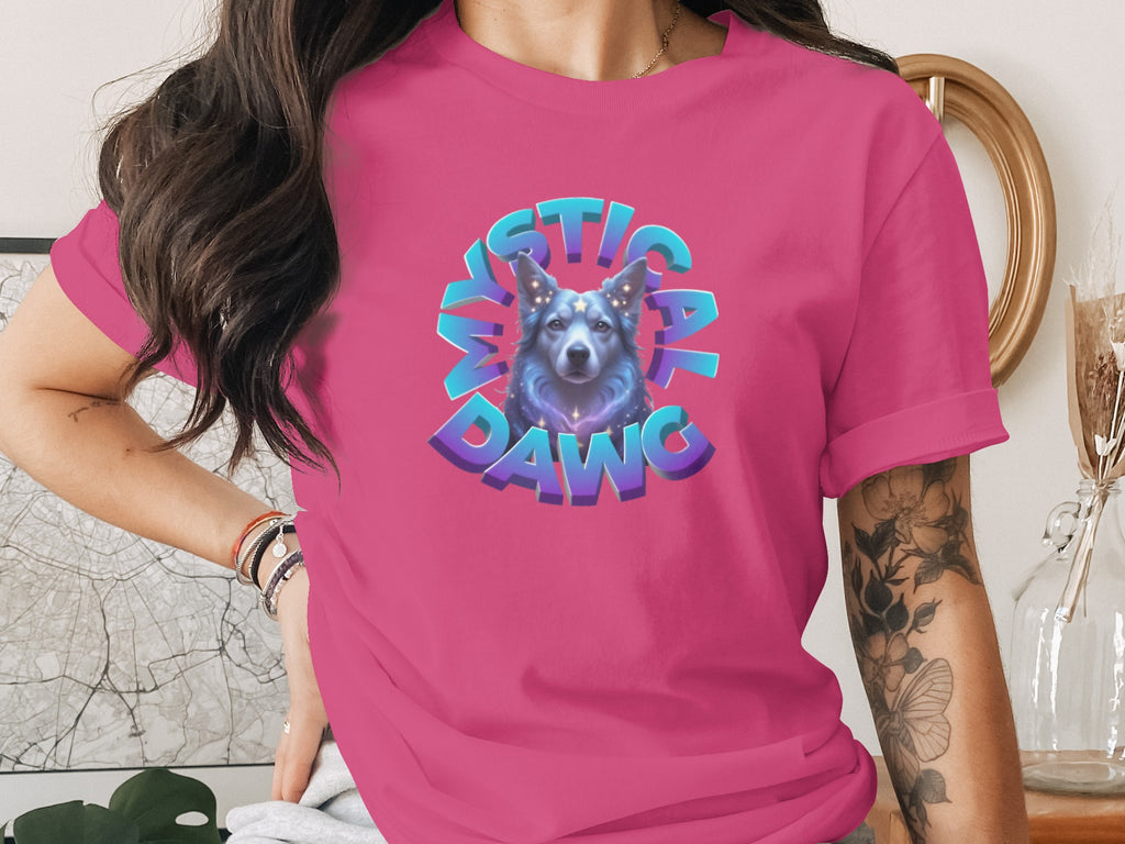 Mystical Dawg Graphic Tee Colorful Illustration Product