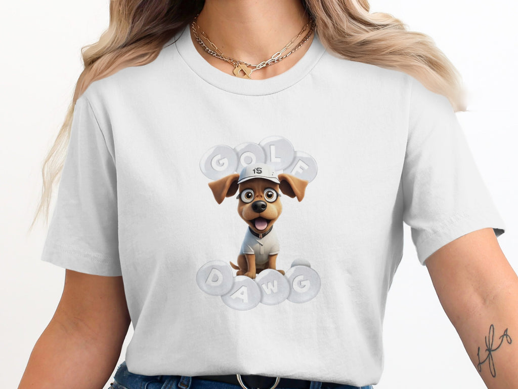 Cute Cartoon Golf Dawg Graphic Tee for Kids and Adults