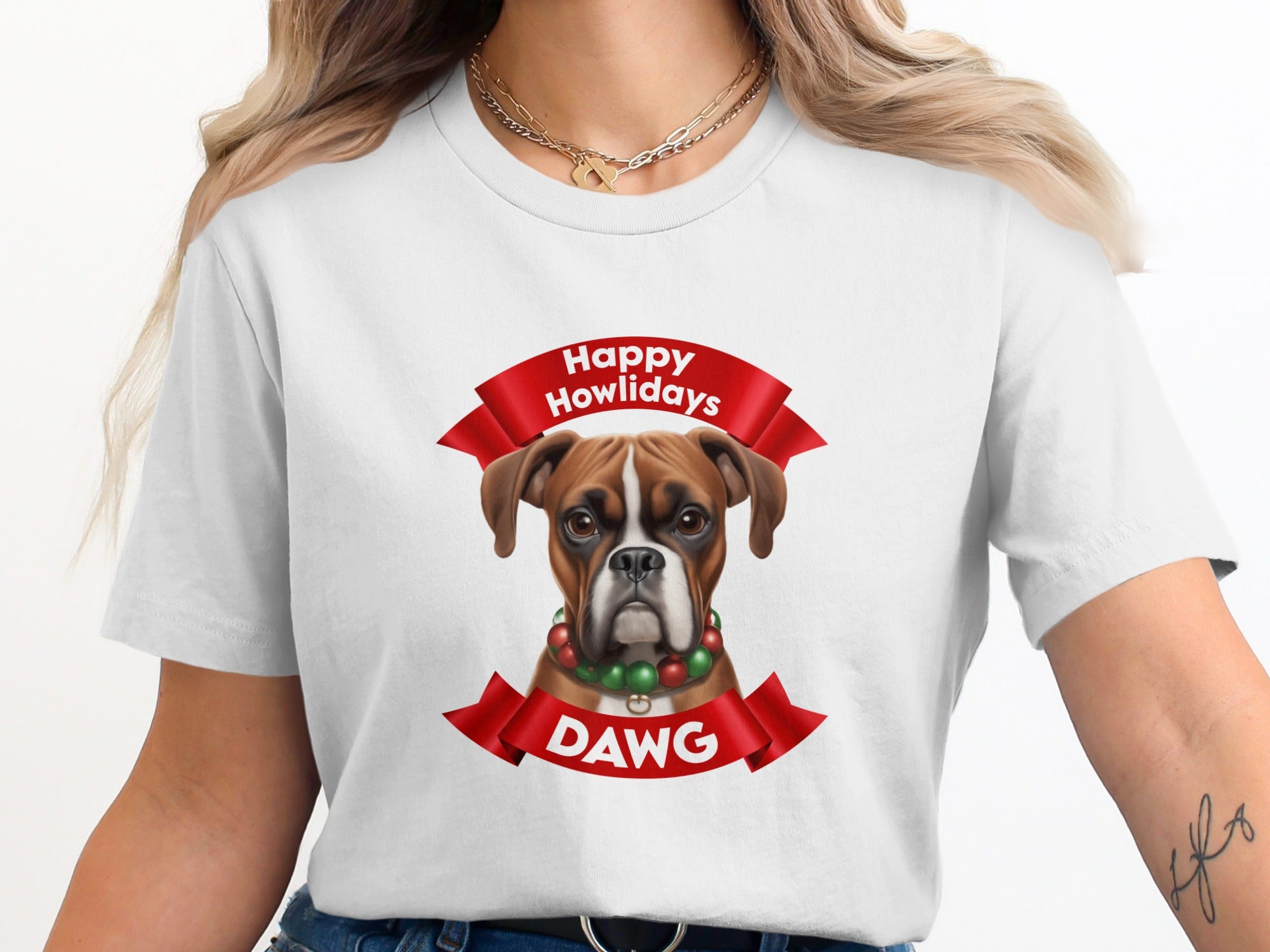 Happy Howlidays Dawg Graphic Tee Shirt Holiday Design