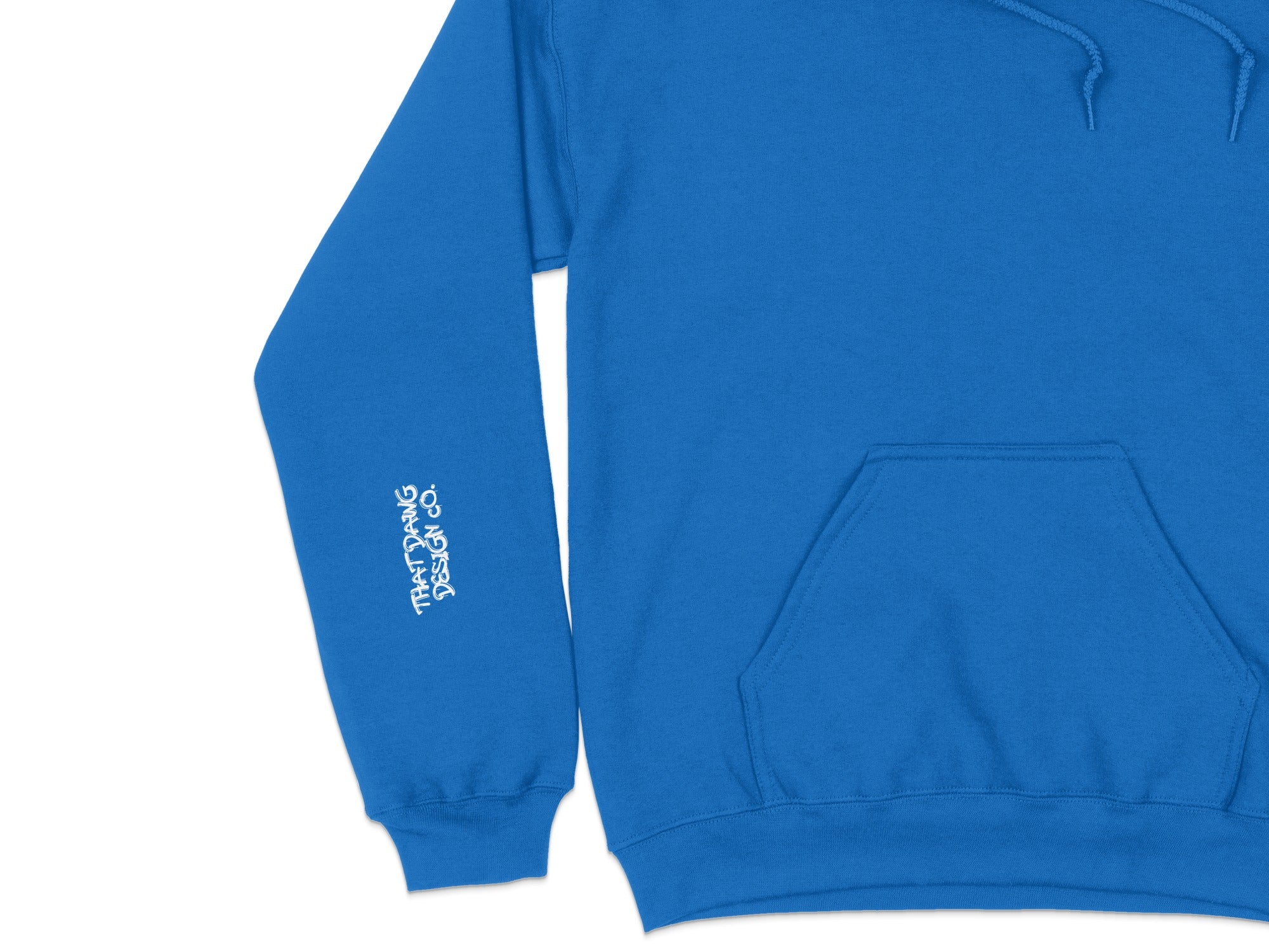 Blue Hoodie with Side Design Long Sleeve Pullover