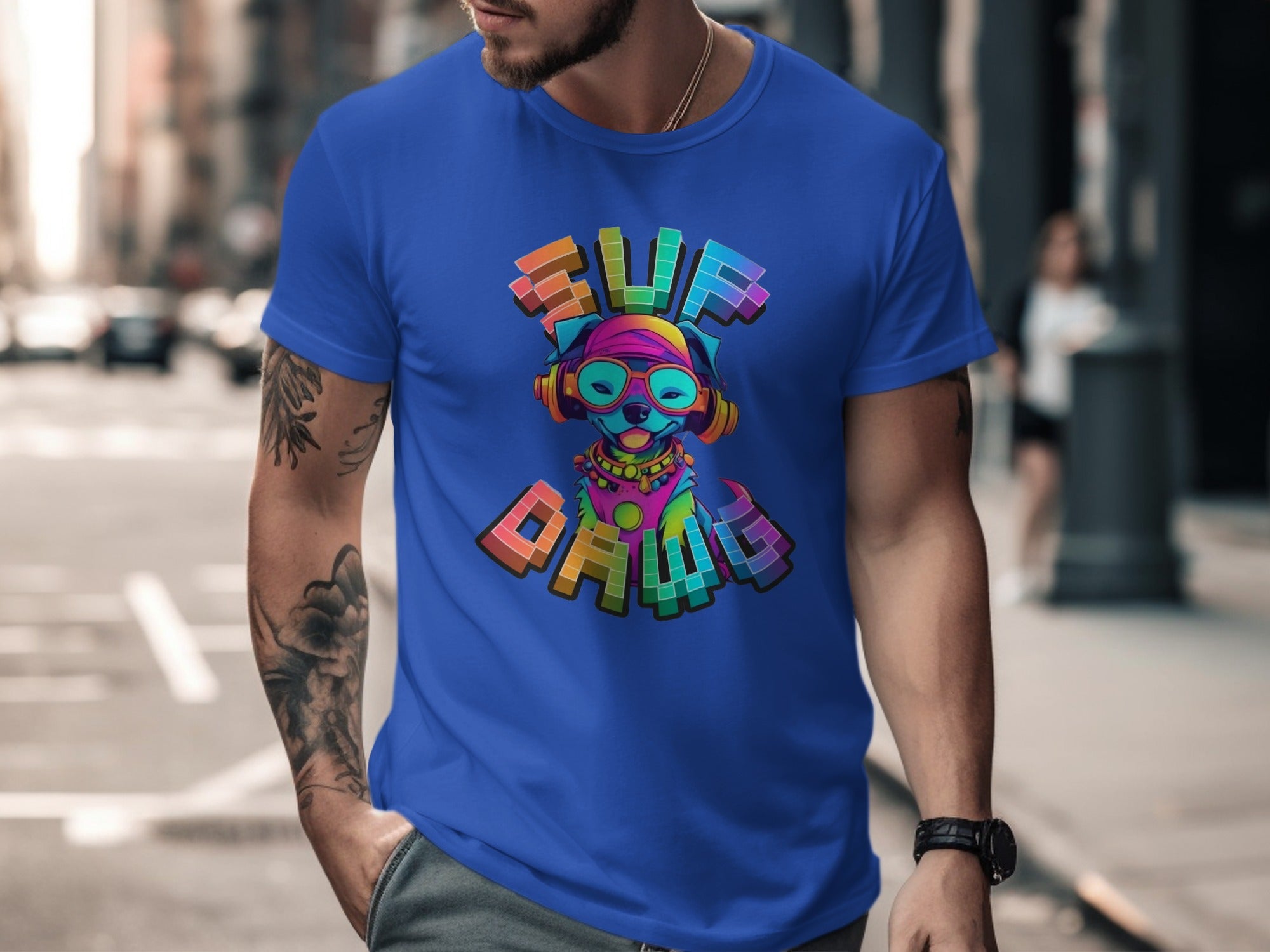 Colorful Surf Dawg Graphic Tee for Men product type