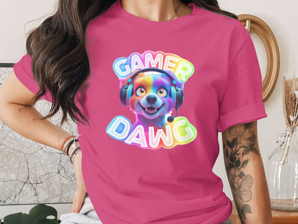 Vibrant Gamer Dawg Graphic T-Shirt Colorful Product Type