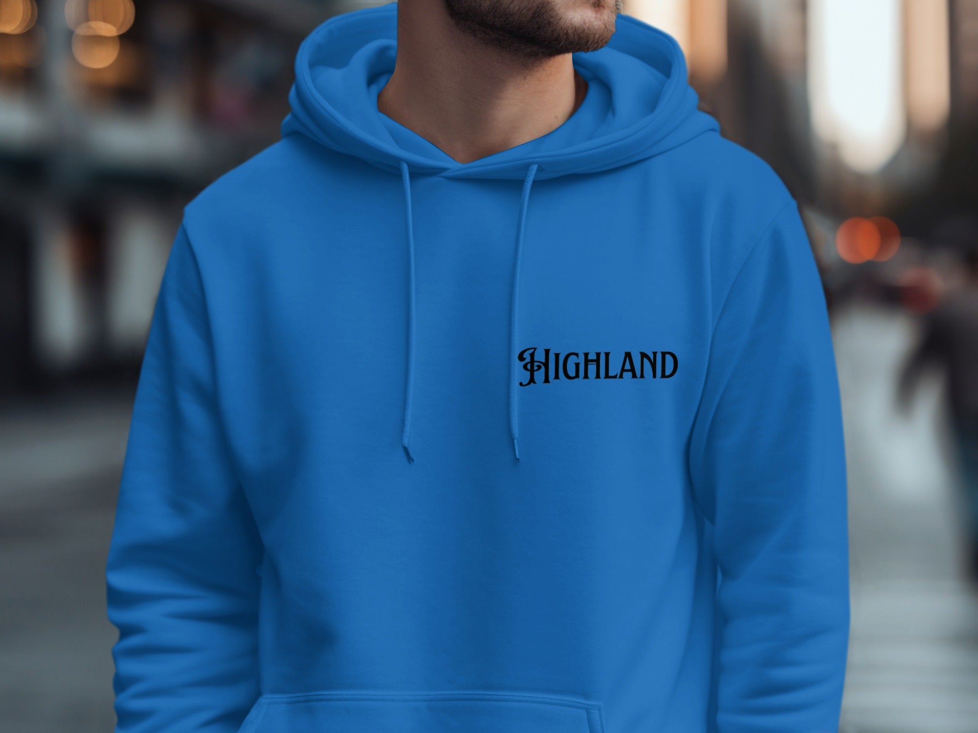 Cozy Highland Blue Hoodie Casual Wear product type