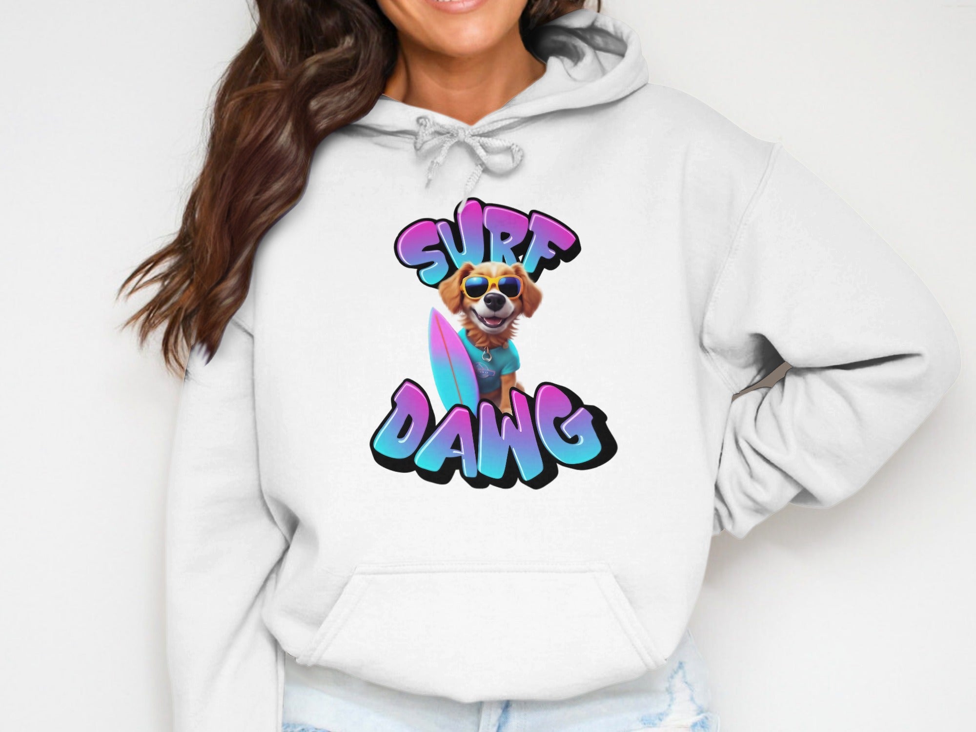 Surf Dawg Hoodie featuring Cute Dog Graphic product