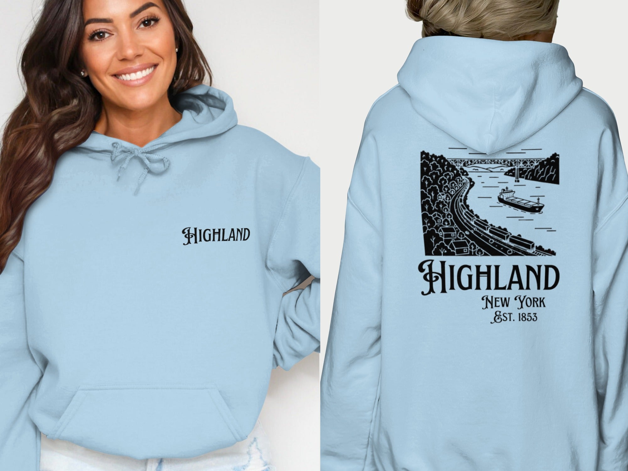 Highland New York Est. 1853 Unique Graphic Design Adult T-Shirt and Hoodie