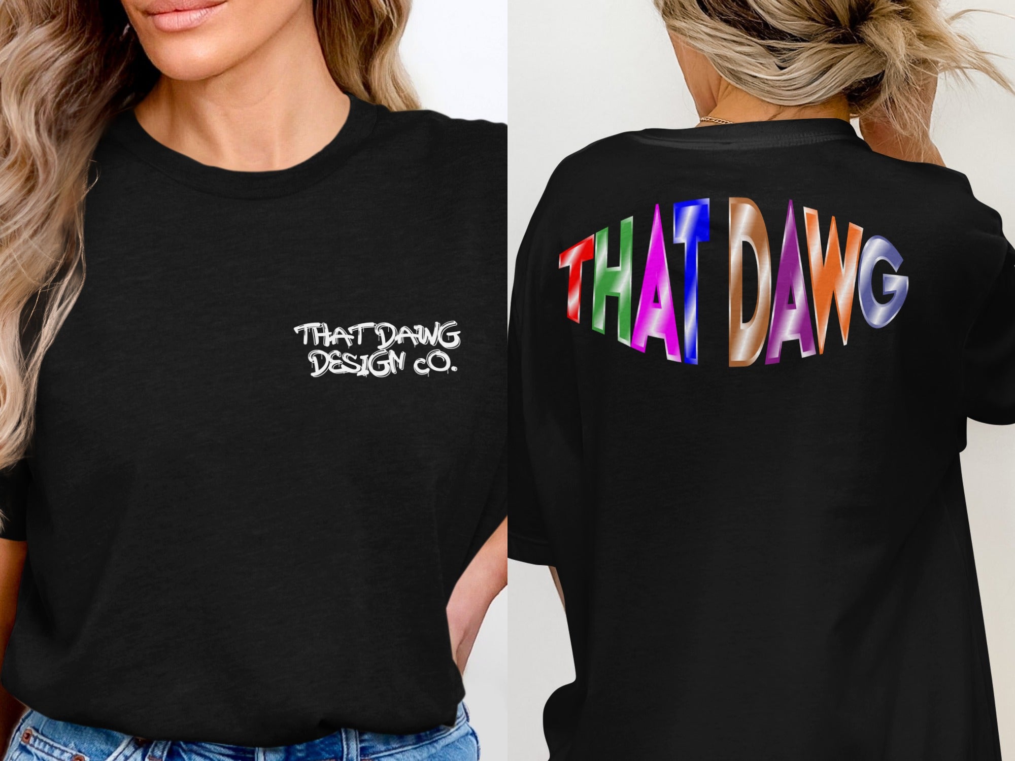 THAT DANG DESIGN CO Colorful Text Graphic Tee product