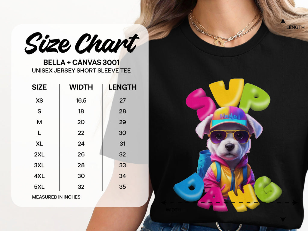 Stylish Colorful Dog Graphic Unisex Jersey T-shirt product type