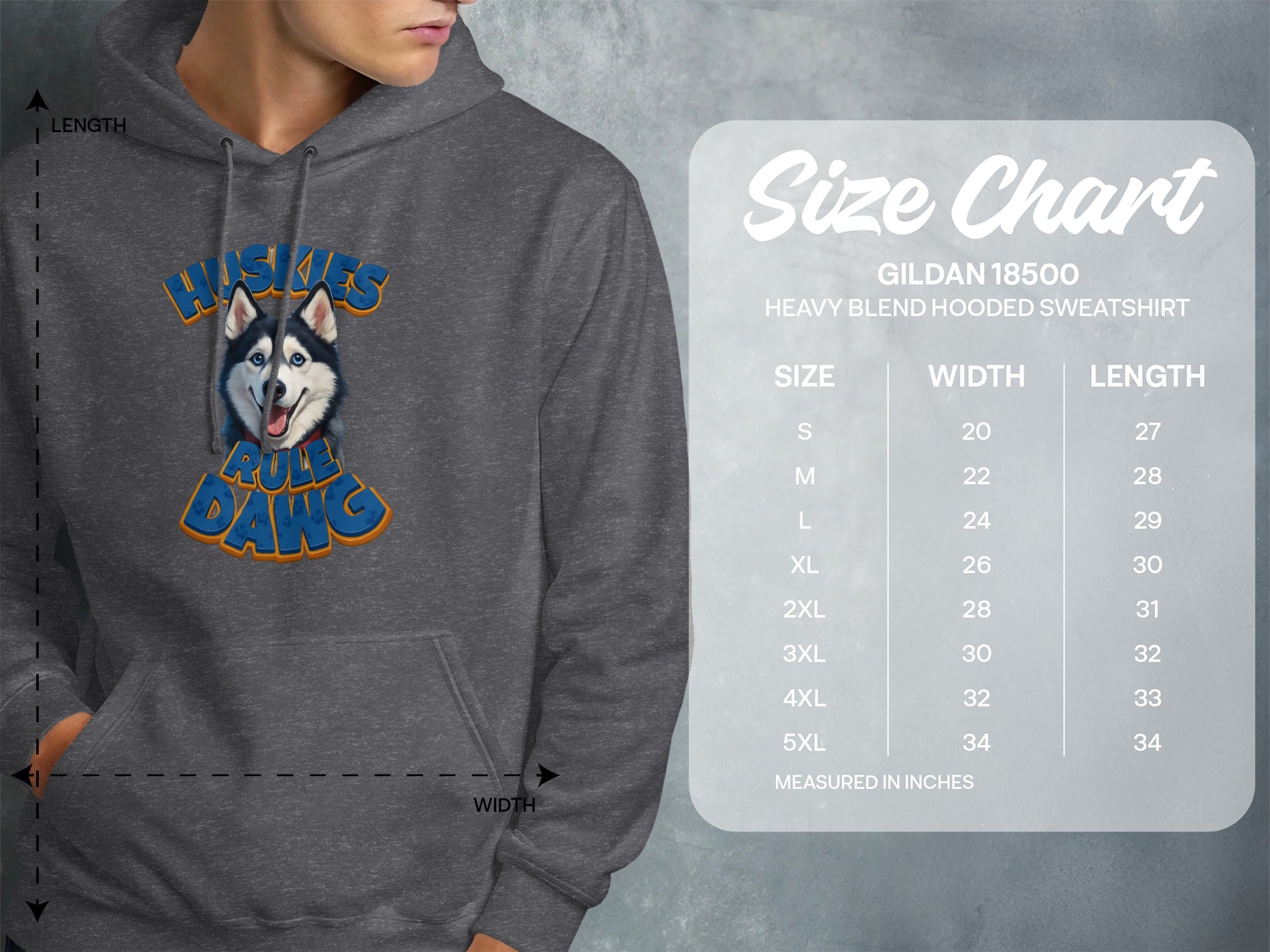 Huskies Rule Dawg Heavy Blend Hooded Sweatshirt