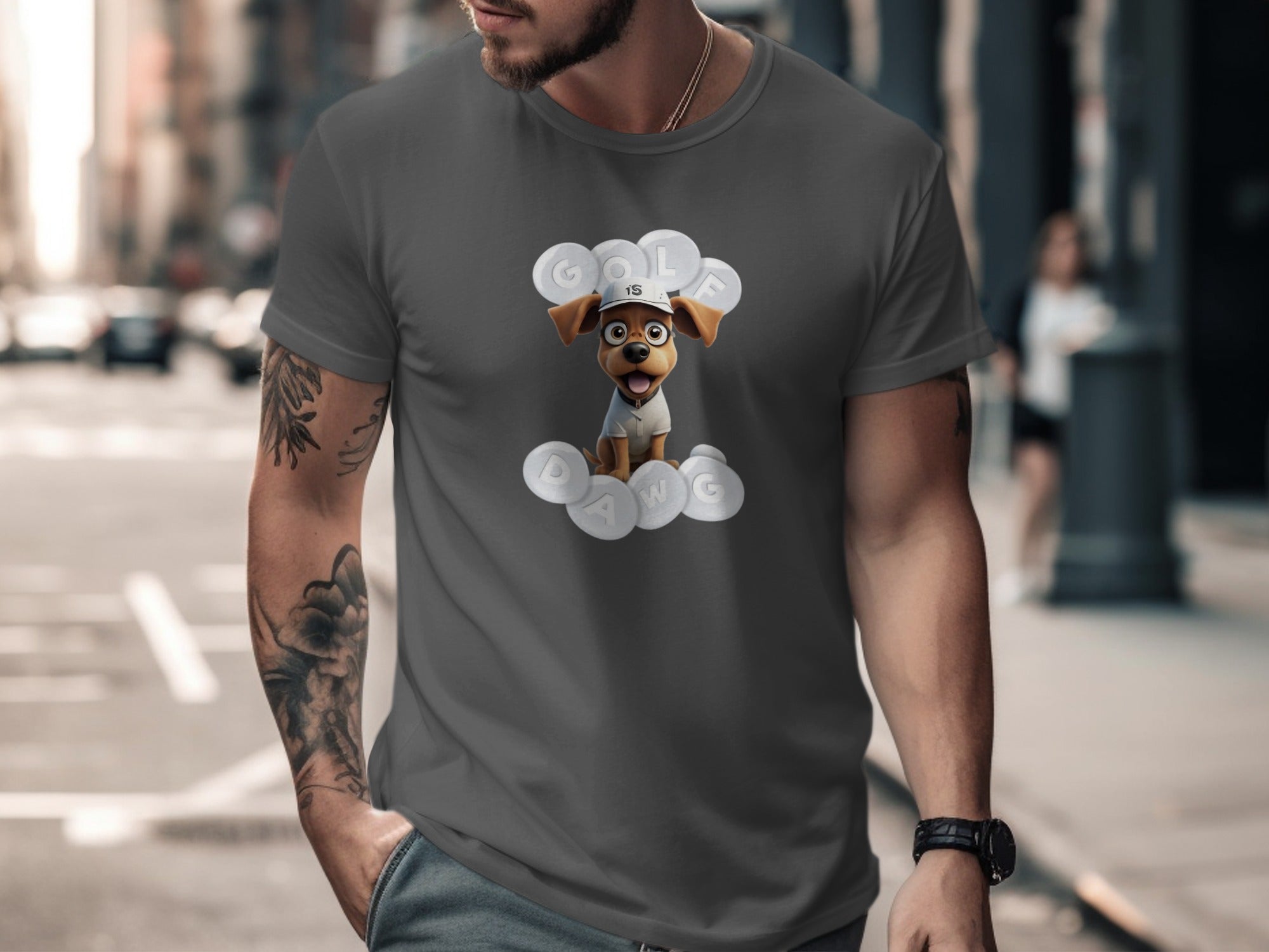 Golf Is Life Dog in Clouds Graphic Tee