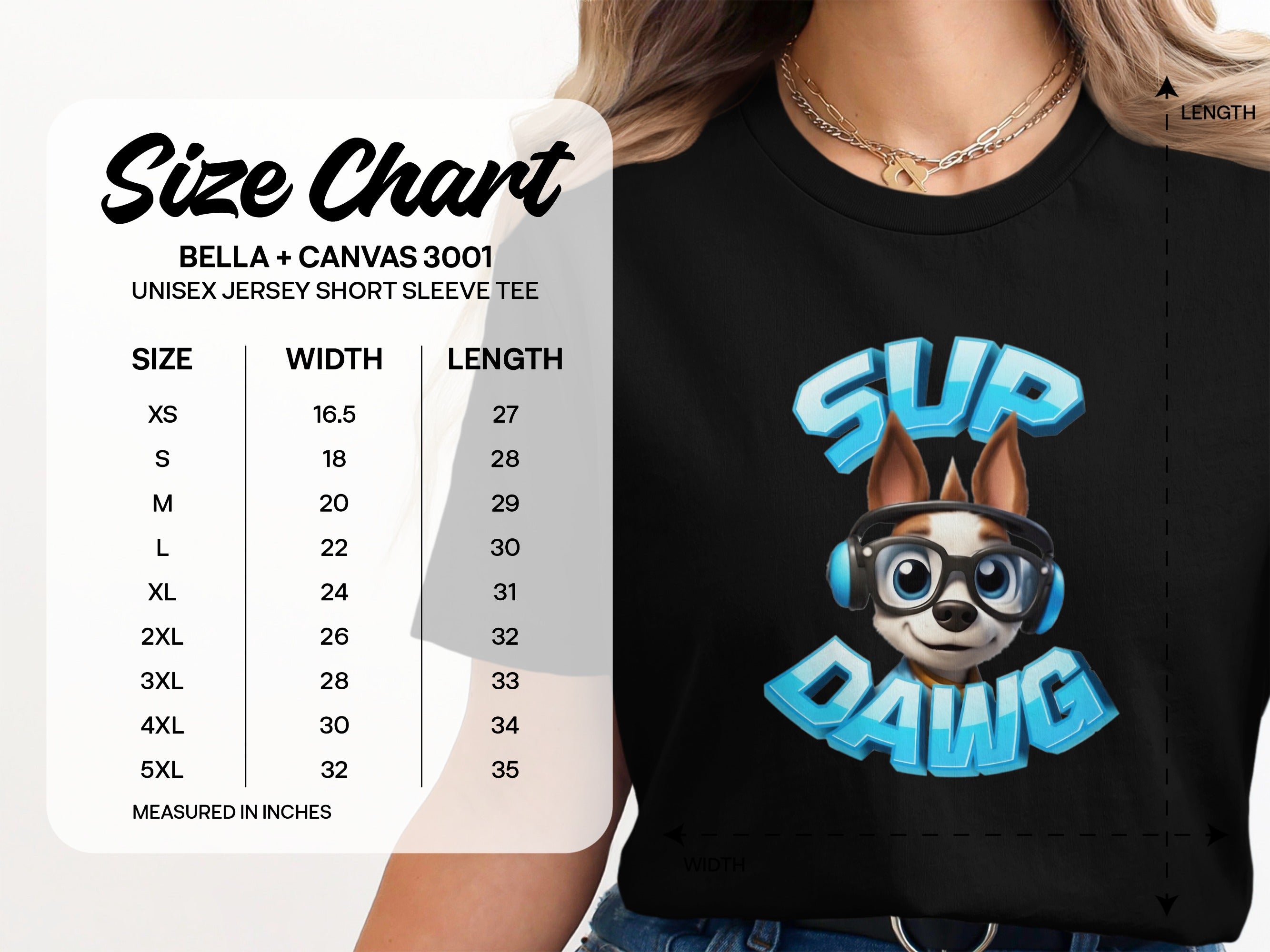 Sup Dawg Cool Headphones Dog Graphic Short Sleeve Tee