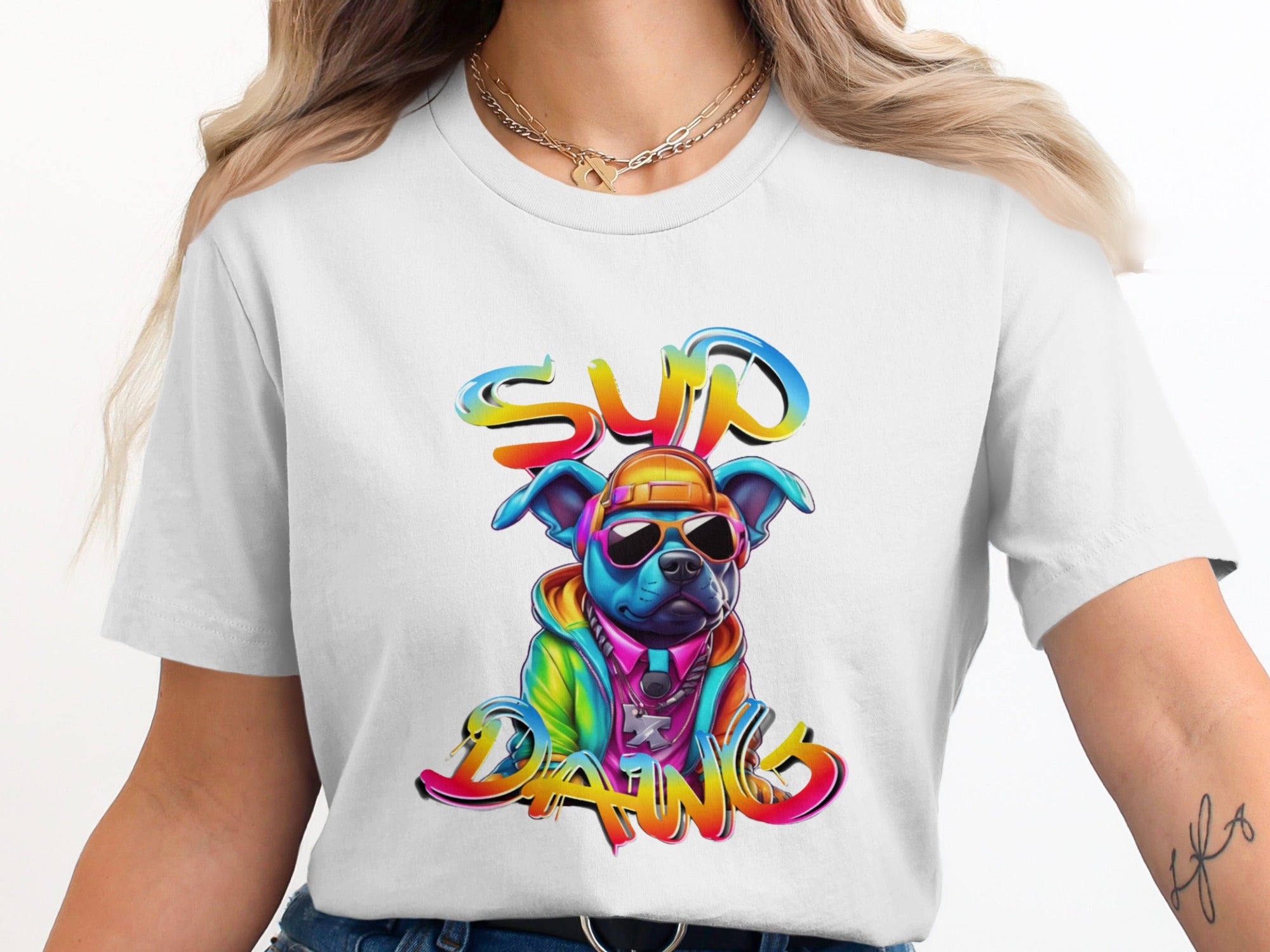 Sup Dawg Colorful Graphic Print Tee product