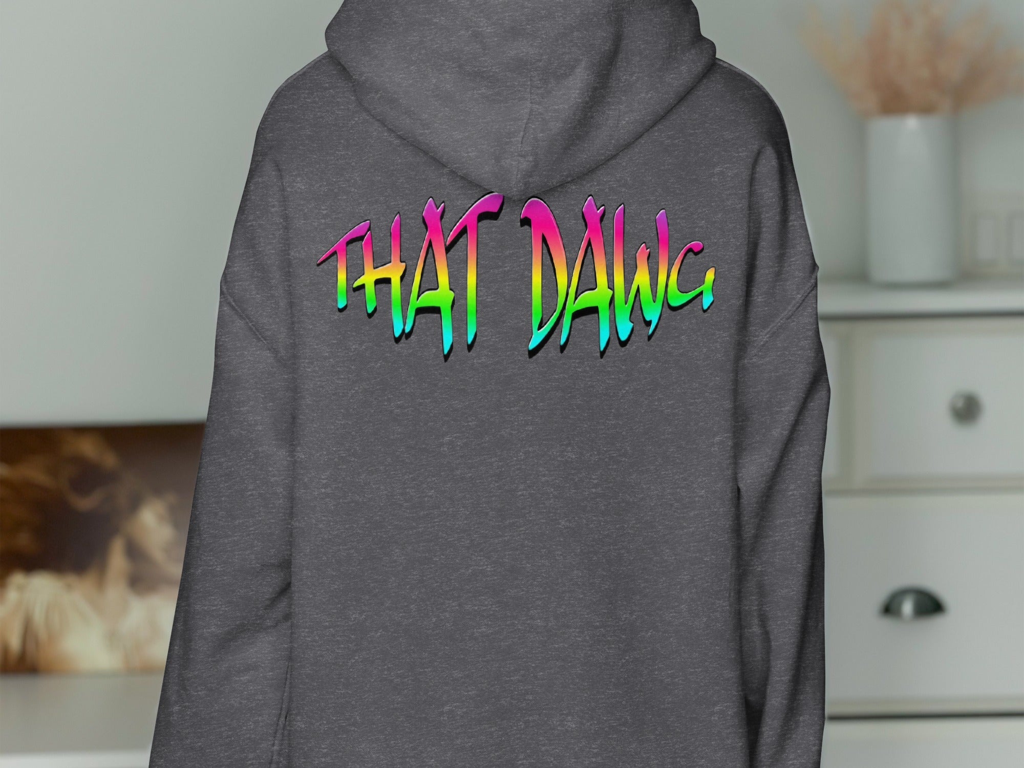 Stylish Grey Hoodie with THAT DAWG Print Hoodie product type