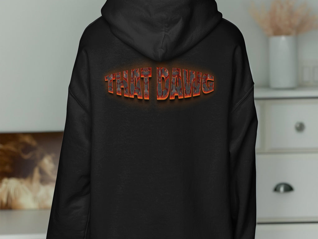 Unique Black Hooded That Dawg Back Graphic Hoodie Product