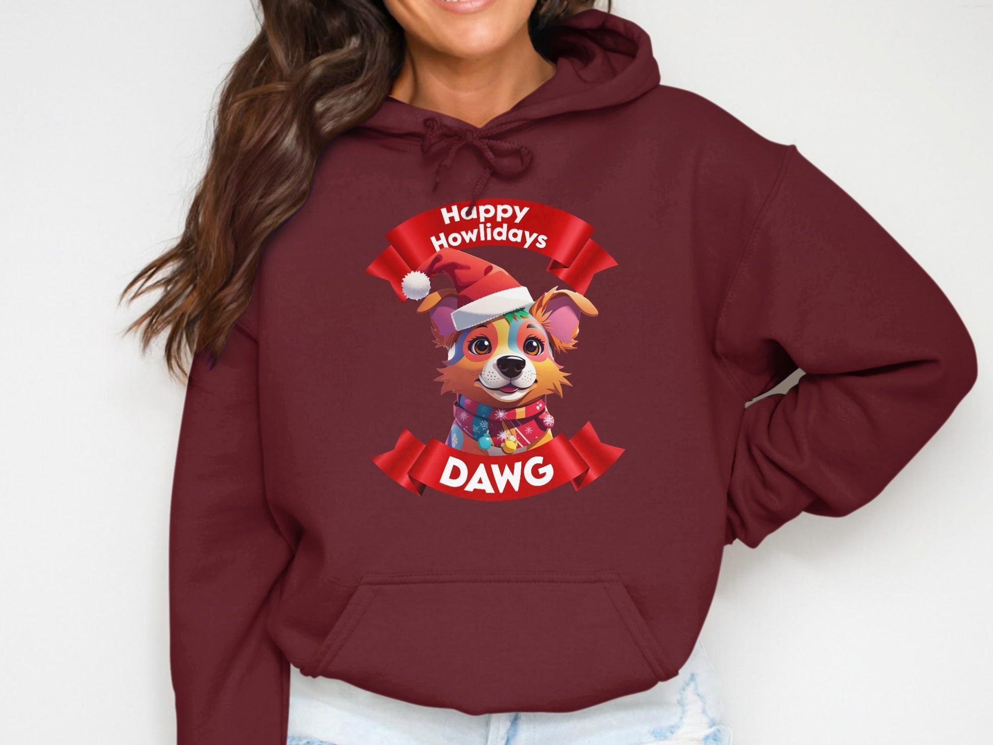 Festive Happy Howlidays Dawg Hoodie for Dog Lovers